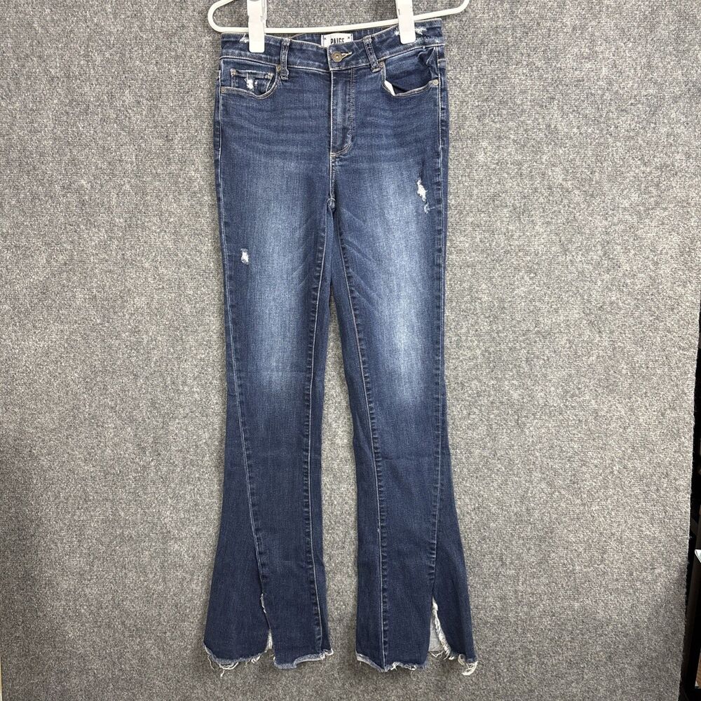 Paige Jeans Womens Size 28 Blue Casabella Lou Lou Twisted Seam Flare Raw Hem